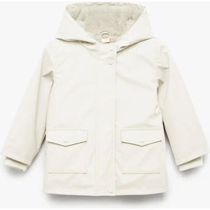 Peluş Detaylı Kapaklı Cepli Uzun Kollu Kapşonlu Kaban