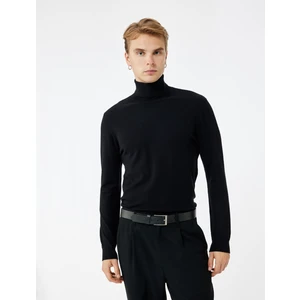 Viskon Karışımlı Uzun Kollu Basic Boğazlı Triko Kazak