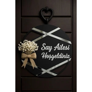 Kapı Süsü Kişiye Özel Isimli Dekoratif Gold Pleksi Dış Kapı Süsü Duvar Süsü Gümüş