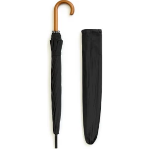 Yağmur şemsiyesi premium protokol şemsiyesi çelik ve dayanıklı şemsiye 24 telli geniş Kılıflı Siyah