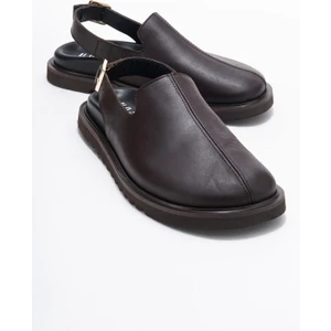 Laby Kahverengi Cilt Hakiki Deri Kadın Sandalet