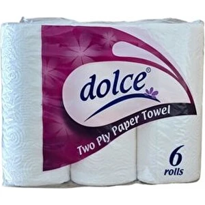 Kağıt Havlu 6 Rulo Kokusuz 2 Katlı Ultra Emici Mutfak ve Temizlik Kullanımı