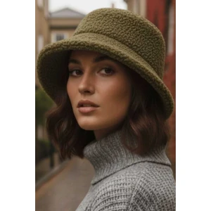 Kadın Kışlık Yumuşak Tüylü Teddy Peluş Buklet Kova Şapka