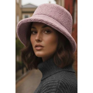 Kadın Kışlık Yumuşak Tüylü Teddy Peluş Buklet Kova Şapka