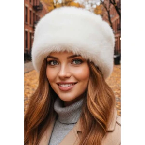 Kadın Kışlık Vegan Kürk Peluş Kalpak Şapka