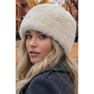 Kadın Kışlık Vegan Kürk Peluş Kalpak Şapka