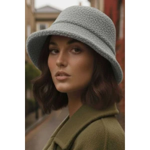 Kadın Kışlık Yumuşak Tüylü Teddy Peluş Buklet Kova Şapka