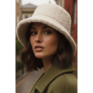 Kadın Kışlık Yumuşak Tüylü Teddy Peluş Buklet Kova Şapka