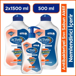 Sıvı Sabun Aktif Nemlendirici 2x1.5 L + 500 ml Cilt Dostu Koruma Seti
