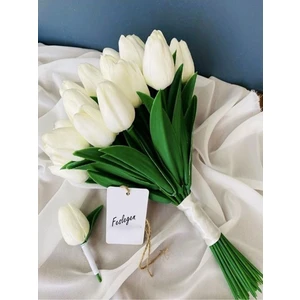 Gelin Buketi Beyaz Islak Lale Yaka Çiçeği