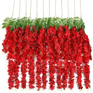 Yapay Sarkan Akasya Çiçeği 100 cm Kırmızı 12 Li Paket Akasya 12Lİ