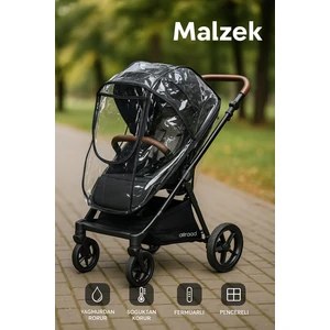 Fermuarlı Ultra Lüks Bebek Arabası Yağmurluğu Siyah