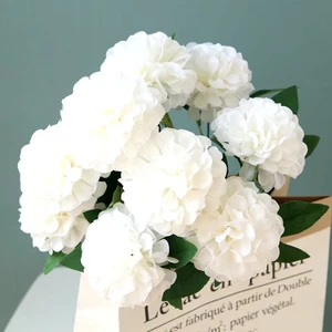 Yapay Kar Topu Ortanca Beyaz 12 Dal 40 cm