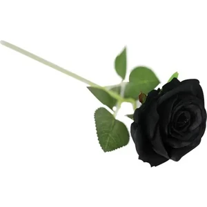 Yapay Kadife Tek Dal Gül Dalı 50 cm Siyah Lüx Ekvator Gül