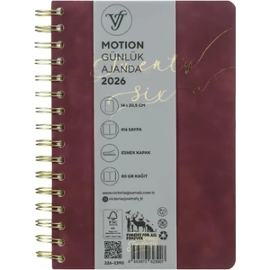 Victoria's Journals Motion 2026 Günlük Ajanda A5 (14x21cm) Esnek Kapak Ivory 80gr.