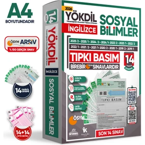 2026 YÖKDİL İngilizce SOSYAL BİLİMLER ÖSYM Çıkmış Soru Tıpkı Basım Deneme Paketi 14lü Türkiye Geneli
