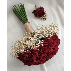 Kadife Gül Buket’i Yaka Çiçeği Dahil