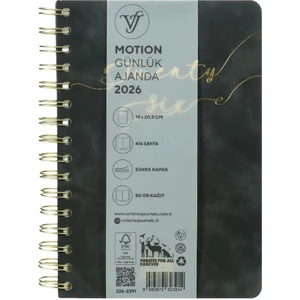 Victoria's Journals Motion 2026 Günlük Ajanda A5 (14x21cm) Esnek Kapak Ivory 80gr.