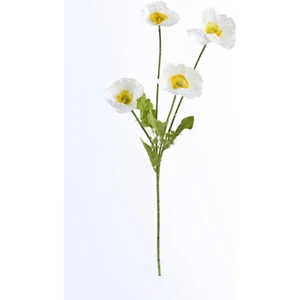 Yapay Çiçek 4lü Gelincik Dalı 60 cm Beyaz