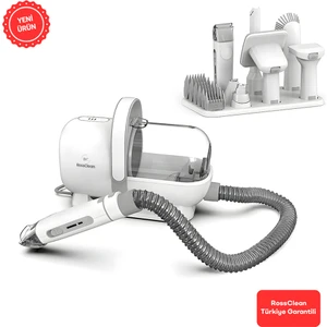 Rossclean Kedi Köpek Bakım Kiti 14IN1  Şarjlı Tıraş Makinesi- Ultra Sessiz- Elektrikli Vakum Makinesi