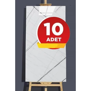 10 Adet 30X60 cm Beyaz Siyah Mermer Desenli Kendinden Yapışkanlı Seramik Köpük Banyo Pvc Duvar PANELI-6008