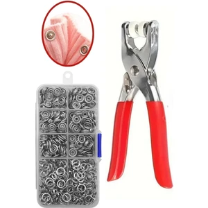 Çelik Çıt Çıtlı Düğme Pensesi ve Düğme Aparatları 200 Parça Elbise ve Kıyafet Çıt Çıt Düğme Aparatı