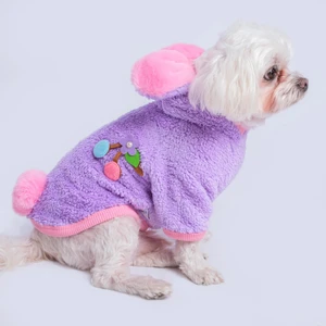 Gedyco Lilac Premium Peluş Küçük Irk Köpek Sweatshirtü (2 kg-9 kg arası köpeklere uygundur)