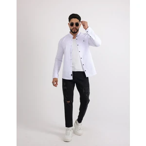 Likralı Gabardin Kot Casual Şık Erkek Gömlek