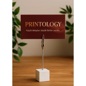 Metal Not Tutucu Metal Kıskaçlı Notluk Mermer Desenli Masaüstü Not Tutacağı