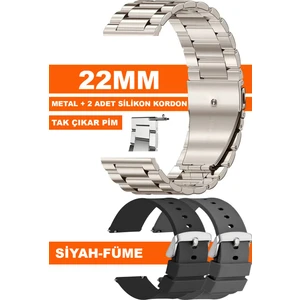 Xiaomi Redmi Watch 5 Active / Xiaomi Redmi Watch 5 Lite Uyumlu 22mm Paslanmaz Çelik Metal Saat Kordonu Kayışı