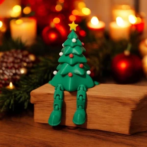 Ceresshop Yılbaşı Temalı Oturan Çam Ağacı Biblo - Yeşil
