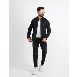 Likralı Gabardin Kot Casual Şık Erkek Gömlek