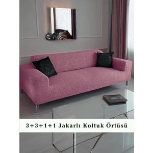 Koltuk Örtüsü 3+3+1+1 Takımı Lastikli Esnek Yıkanabilir Çekyat Kanepe Kılıfı