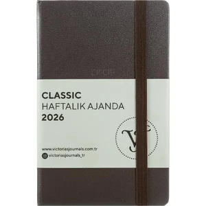 Victoria's Journals Classic 2026 Haftalık Ajanda A6 (9x14 cm) Sert Kapak Ivory 70gr.