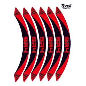 Rvell Voge Sr4 Uyumlu Jant Şeridi Seti - 12 Parça ( Siyah - Kırmızı ) 005