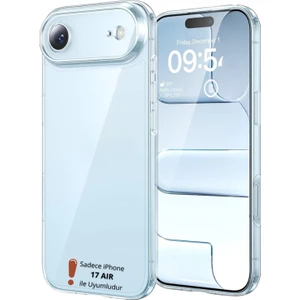 (2mm Şeffaf) iPhone 17 Air Uyumlu Kamera ve Ekran Yükseltili 2mm Şeffaf Yumuşak Esnek Silikon Kılıf