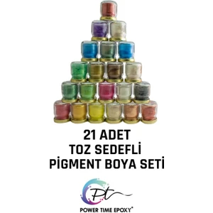 Power Time Epoxy 21'li Toz Sedefli Metalik Epoksi Pigment Boya Seti