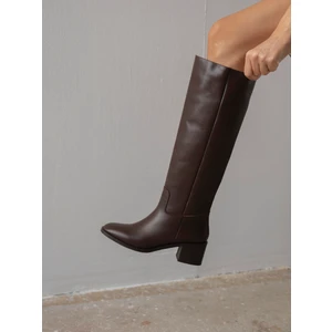 Doku Kahve Hakiki Deri  Çizme