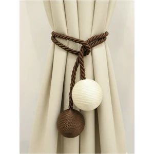 Iki Toplu Yan Bağlama Fon Perde Toplama Aparatı Kahverengi&krem