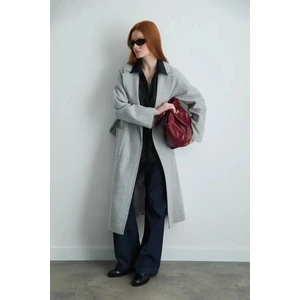 Klasik Yün Manto - Gri