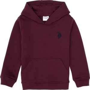 U.S. Polo Assn. Erkek Çocuk Bordo Basic Kapüşonlu Sweatshirt 50313980-VR177
