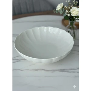 Bone Luz Serisi Krem 25 cm Salata Kasesi Tekli