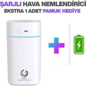 Şarjlı Hava Nemlendirici 380ML Şarjlı Buhar Makinesi | Aroma Difüzörü | Gece Lambası | Rgb Renk Modu
