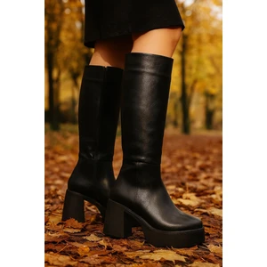 Kadın Fermuarlı Yüksek Topuklu Şık Çizme
