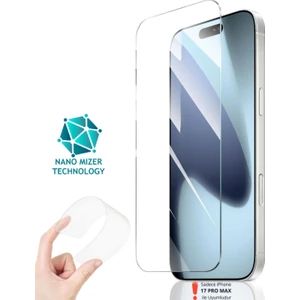 (Nano Cam) iPhone 17 Pro Max Uyumlu Ultra Ince Darbe Korumalı Esnek Nano Mizer Cam Ekran Koruyucu
