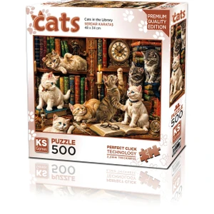 Ks Games Cats In The Library 500 Parça Puzzle
