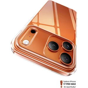 (2mm Şeffaf) iPhone 17 Pro Max Uyumlu Kamera Ekran Yükseltili 2mm Şeffaf Yumuşak Esnek Silikon Kılıf