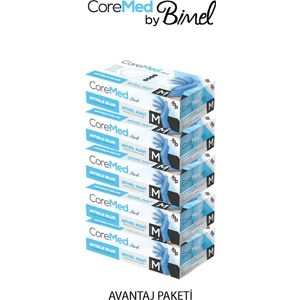 Nitril Mavi Muayene Eldiveni M - 5 Paket 100 lü