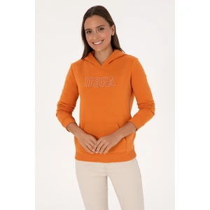U.S. Polo Assn. Kadın Bakır Şardonlu Kapüşonlu Basic Sweatshirt 50313566-VR182