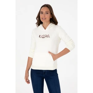 U.S. Polo Assn. Kadın Krem Kapüşonlu Basic Sweatshirt 50307711-VR256